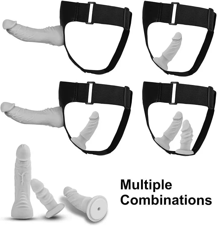 Strap-on Dildo 3 Removeable Silicone Dildos,Hollow Strap-on Set Dildo Pants,SM Sex Toys for Men and Women, Female Massage Masturbation Toys Strap on Harness Dildos for Women & Lesbian Couples
