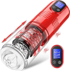 Malcolm – Automatic 10 Vibrating & 6 Thrusting LCD Display Male Masturbator Men Pocket Pussy Male Stroker 3D Sleeve Sex Machine