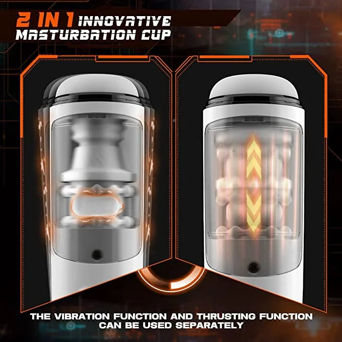 Joseph – Automatic 2 in 1 Automatic Thrusting & Vibrating Male Masturbators Cup for Penis Stimulation
