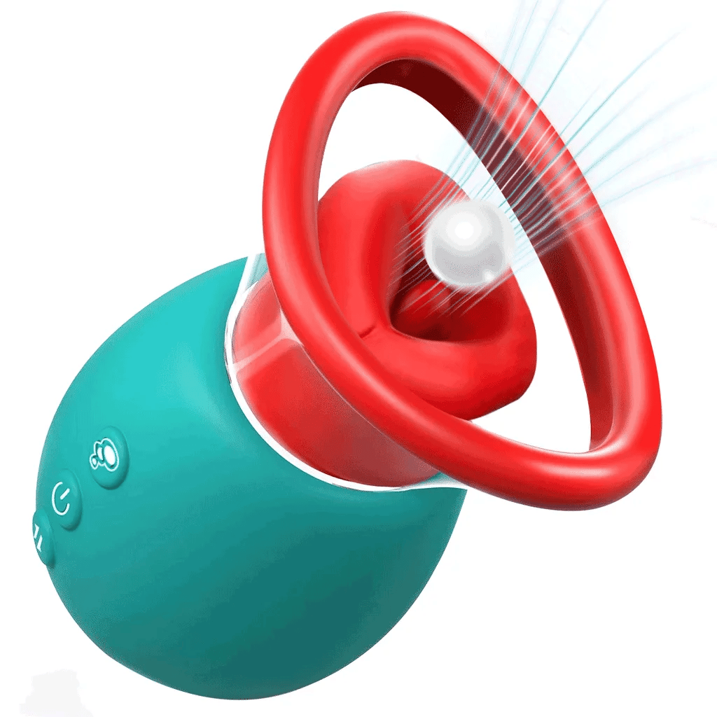 Lola – 4 IN 1 Rose Sex Toy Licking Vibrator with 10 Mouth Kissing Vibrations & 3 Auto/Manual Suction