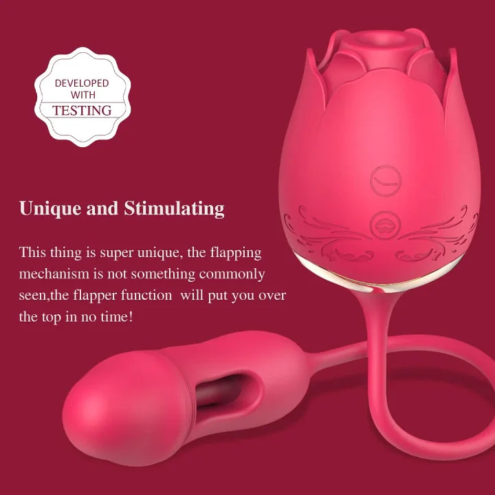 Delilah – 3-in-1 Rose Clitoral Stimulator with Flapping Vibrations
