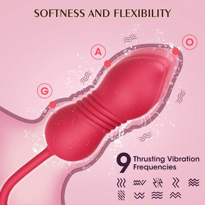 Rose Toy Vibrator for Woman – 3 in 1 Clitoral Stimulator Tongue Licking Thrusting G Spot Dildo Vibrator with 9 Modes, Rose Adult Sex Toys Games, Clitoris Nipple Licker for Women Man Couple