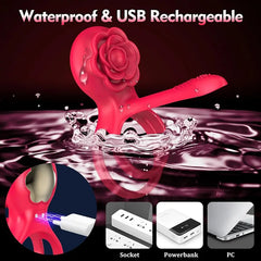 Rose Shackle Remote Control Dual-motor Vibration Penis Ring For Couples