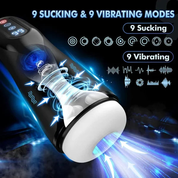 Automatic Male Masturbators – Carl Hands Free Male Masturbator with Suction & Male Stroker 3D Textured Men’s Blowjobsex Machine