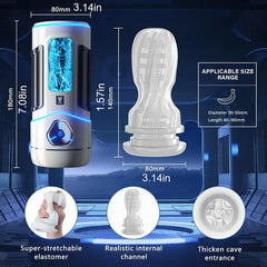 Leander – APP Control 12 Vibration Voice Male Masturbator Cup Sucking Real Vagina Heating Male Masturbator
