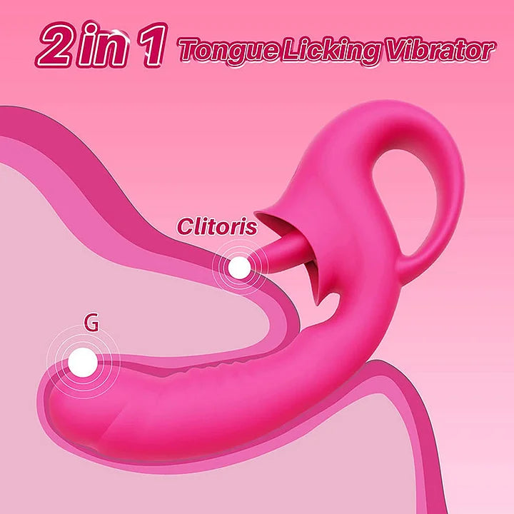Nina – 2 in 1Nipple Clitoral Stimulator Clitoral 10 Licking & Vibrating G Spot Vibrator Rechargeable Strapless Strap-On Realistic Dildo Vibrator