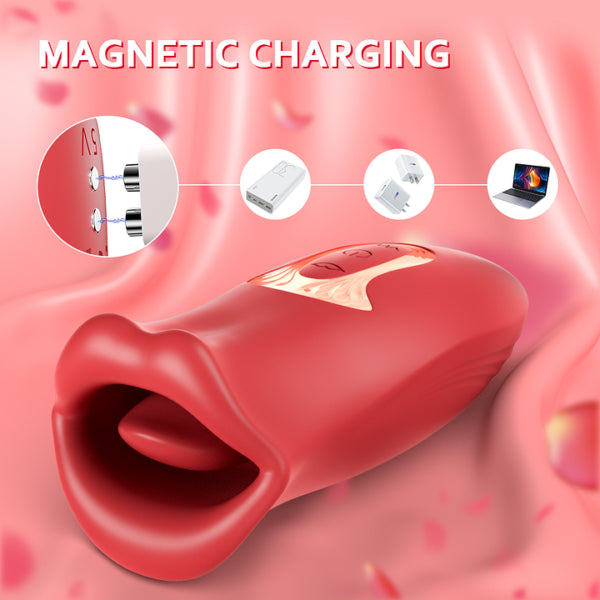 sla – 10 Vibration Modes and 10 French Kissing Modes Tongue Vibrator Clitoral & Nipple Stimulator