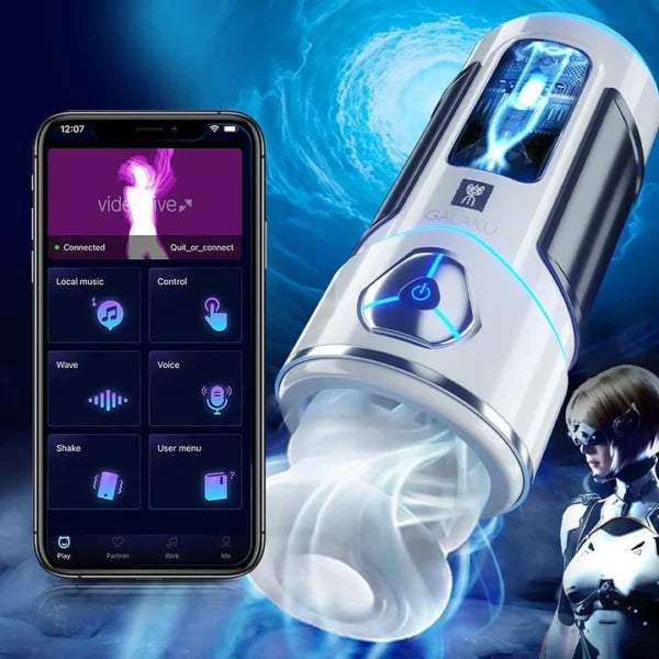 Leander – APP Control 12 Vibration Voice Male Masturbator Cup Sucking Real Vagina Heating Male Masturbator