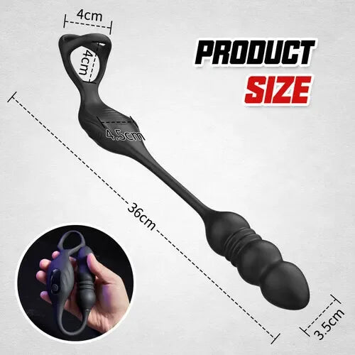 Wolfgang – 9 Thrusting and 9 Vibrating Modes Wearable Prostate Massager, Enhanced by Dual Cock Rings