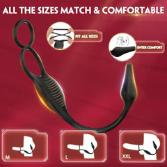 Remote Control 3 In 1 Male Sex Toys Vibrating Cock Ring Prostate Massager 7 Modes Anal Toys Butt Plug G Spot Vibrator Dildo