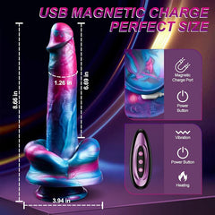 Samantha – Remote Control 3 Thrust 7 Vibration & Heating Dragon Mouth Thrusting Dildo With Suction Cup
