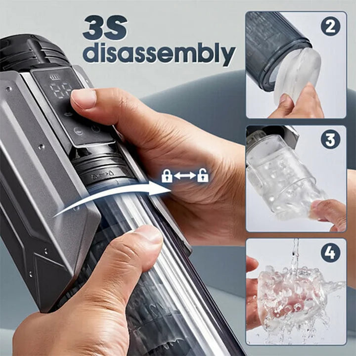 Hulk – 4-in-1 Male Masturbator: 7 Modes of Sucking, Vibrating, Thrusting & Rotating with LCD Display – Ultimate Oral Sex Simulator