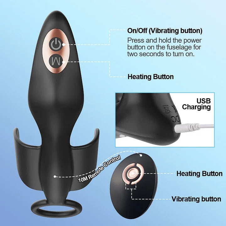 10 Vibrating Heating Ergonomic Prostate Massager
