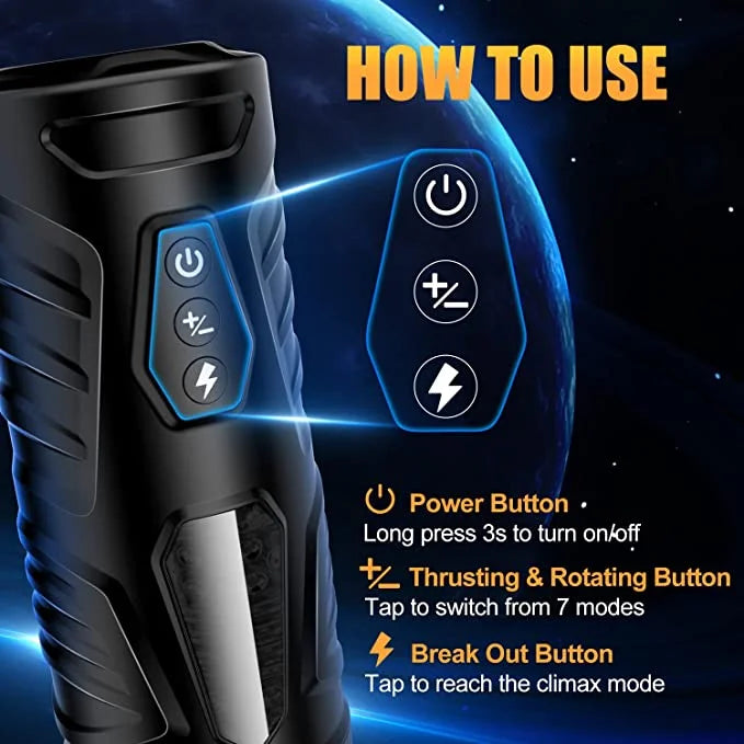 Matthew – Automatic 7 Thrusting Rotation Modes 3D Realistic Textured Electric Pocket Pussy Male Masturbator Cup