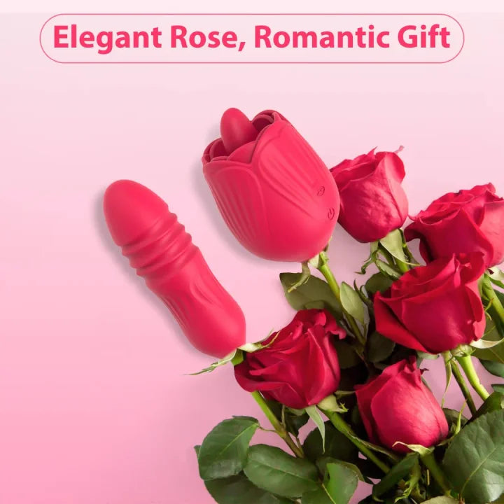 Flower Tongue Sex Toy with Rose Toy Dildo