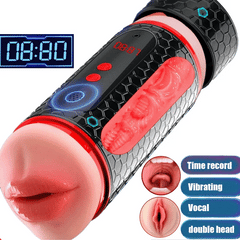 Automatic Real Soft Oral Vaginal Oral Sex Machine Double-Channel Masturbation Cup