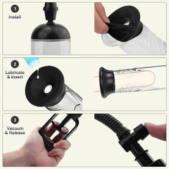 Pump Vacuum Air Pressure Device for Men Stronger Bigger Erections Manual Penis Enlarger