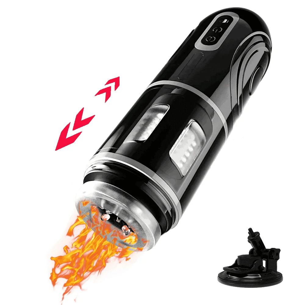 STORMY – Hands Free Automatic 7 Telescoping Male Masturbator with Vibrating Penis Sleeve