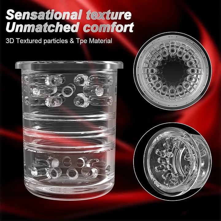 Caspian – Automatic 9 Thrusting Rotating&Sucking Handle Control Blowjob Machine Electric Male Masturbation Cup