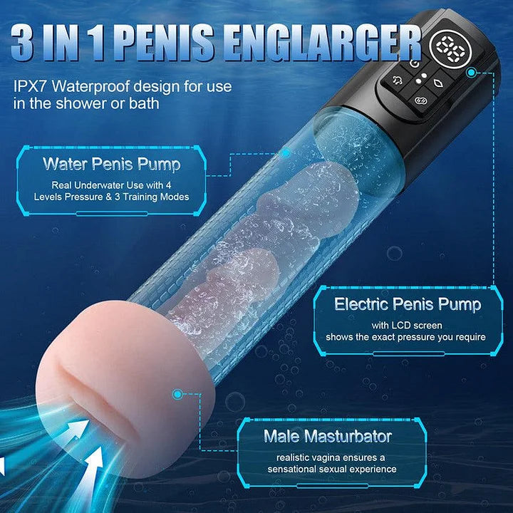 4 Training Pressure and 3 Suction Modes Automatic Electric Air Water Extender Dick Enlarger