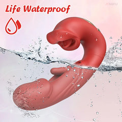 Danica – 7 Flapping & Vibrating & Licking G Spot Vibrator Tongue Toys Thrusting Dildo for Clitoral Stimulation