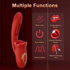 Vanessa – Rose Erotica Tapping & Slapping Mouth Biting Vibrators with G Spot Stimulator