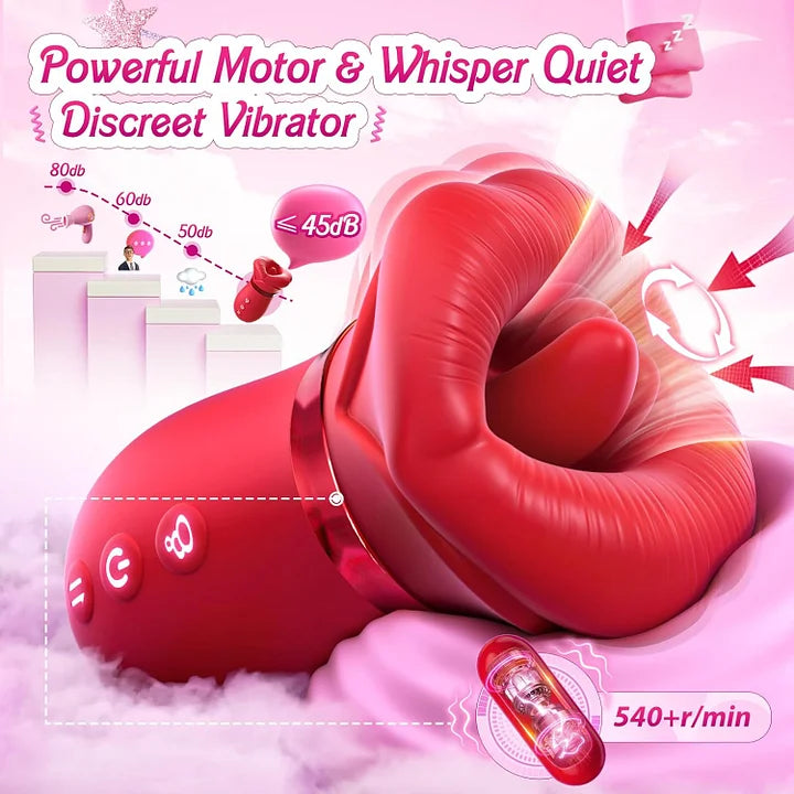 Nevaeh – 4IN1 Mouth Sucking Vibrator 10 Tongue Licking 3 Auto & 1 Manual Sucking Clit Nipple G Spot Vibrators