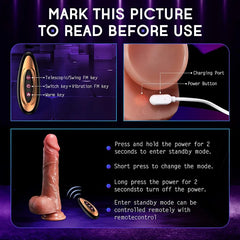 Atticus – 8 Thrusting & 10 Vibration & Heating Mode Remote Control Silicone G Spot Dildo Vibrator Sex Toys (3)View