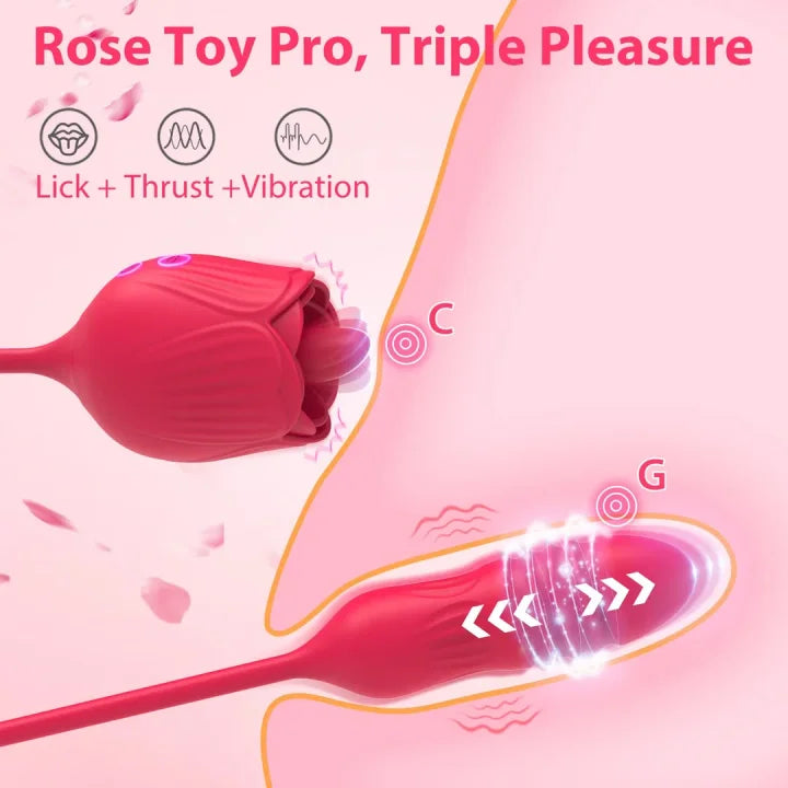 Flower Tongue Sex Toy with Rose Toy Dildo