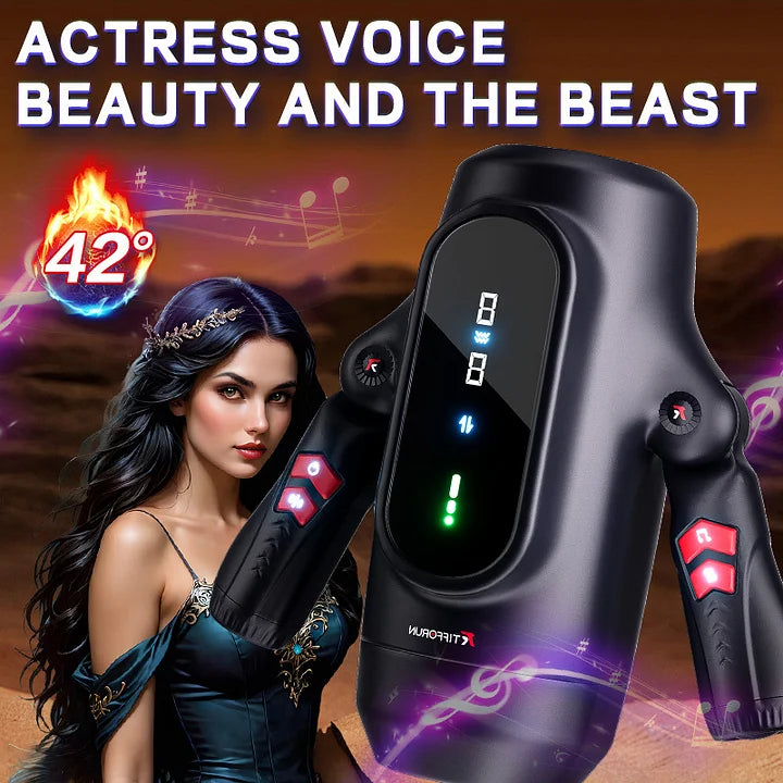 Edmund – 9 Telescopic Vibration Handheld LED Display Male Masturbator With Intelligent Heating Voice