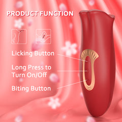 sla – 10 Vibration Modes and 10 French Kissing Modes Tongue Vibrator Clitoral & Nipple Stimulator