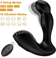 Brian – Remote Control 3 in 1 Prostate Vibrator Toy with 5 Swing Motion 2x10Vibration Modes Prostate Massager & Anal Butt Plug