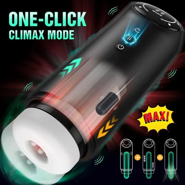 Rad – 4 Stroking & Sucking 10 Vibration Thrusting Auto Heating Male Masturbator