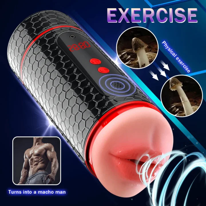 Automatic Real Soft Oral Vaginal Oral Sex Machine Double-Channel Masturbation Cup