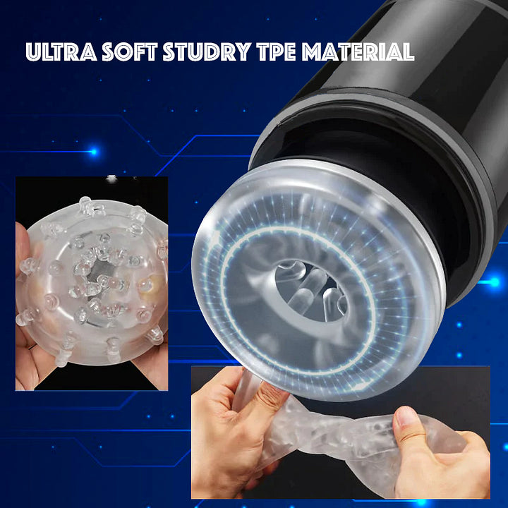 STORMY – Hands Free Automatic 7 Telescoping Male Masturbator with Vibrating Penis Sleeve