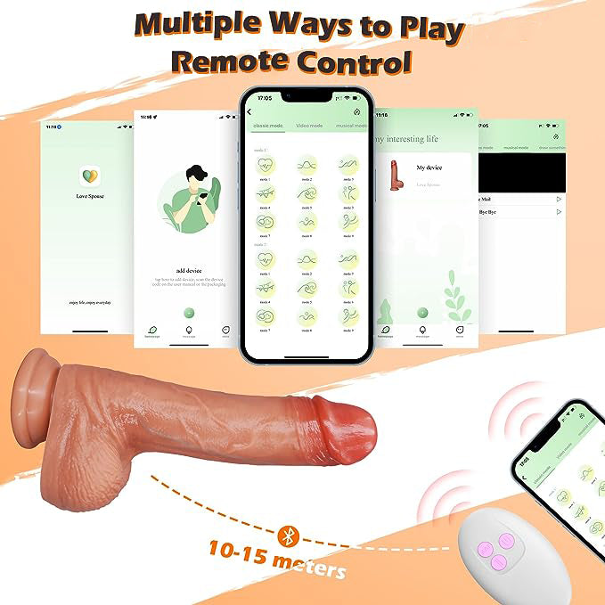 Robinson – Remote Control 3 in 1 Realistic 3 Thrusting & 6 Vibrating Modes Thrusting Dildo Vibrator