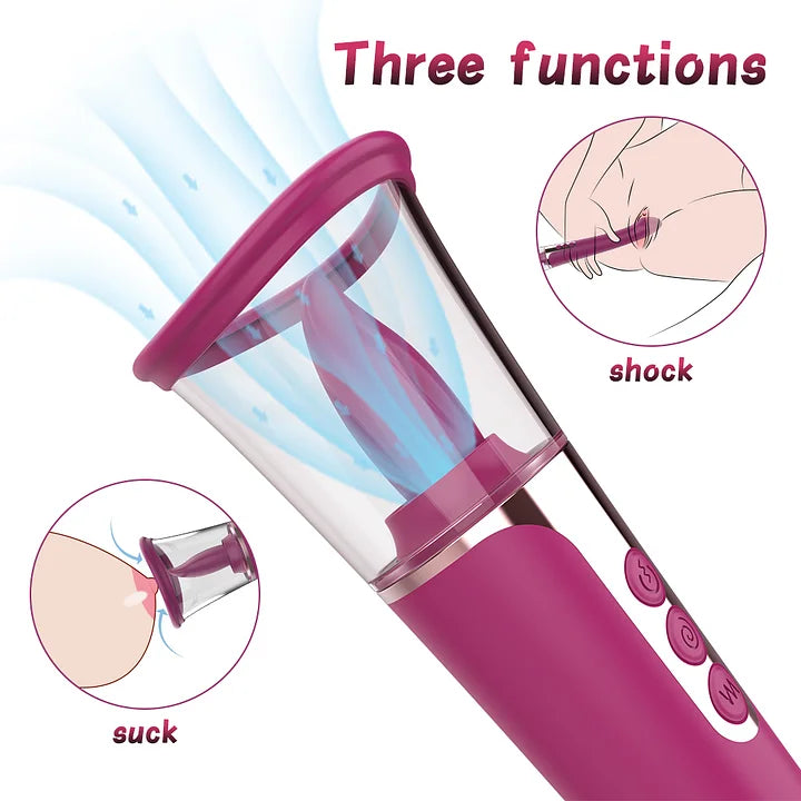3 in 1 Clit Licking Tongue & Clitoral Sucking G Spot Vibrator Sex Toys