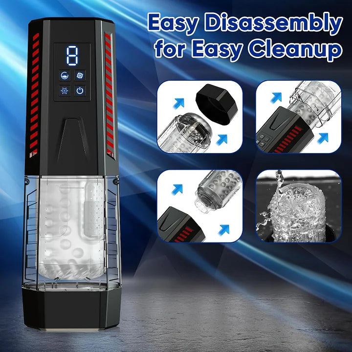 Derek – 7 Vibrating & 7 Thrusting Automatic Adult Sex Toys Male Masturbator Cock Trainer Stimulator Massager for Men Orgasm