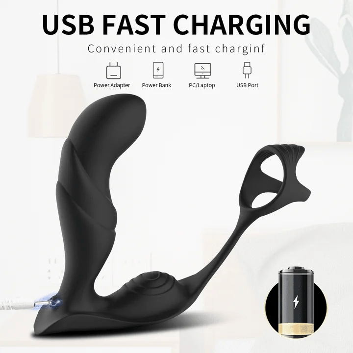 Vortex – Thrusting Anal Vibrator Penis Cock Ring Wireless Remote Control