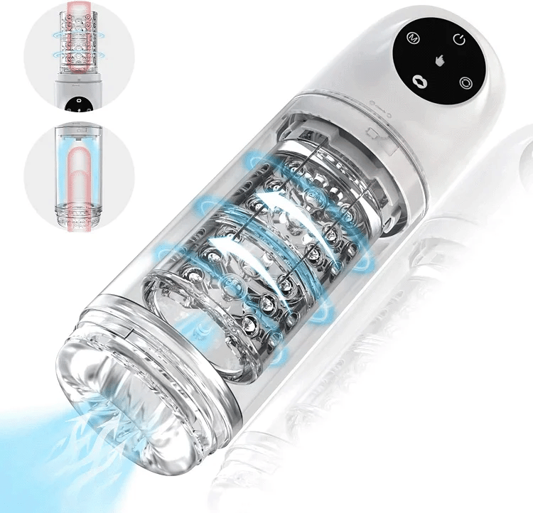 Ethan – Automatic 4 in 1 Upgraded 7 Suction & 7 Rotation Male Masturbator 4s Lockable One-Click Release Vacuum Penis Pump