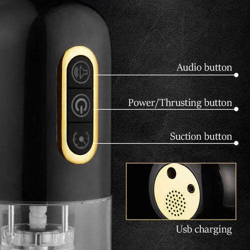 Gage – 10 Telescopic Rotations and 10 Suction Modes with 3D Realistic Vagina Textured Automatic Male Oral Sex Masturbator