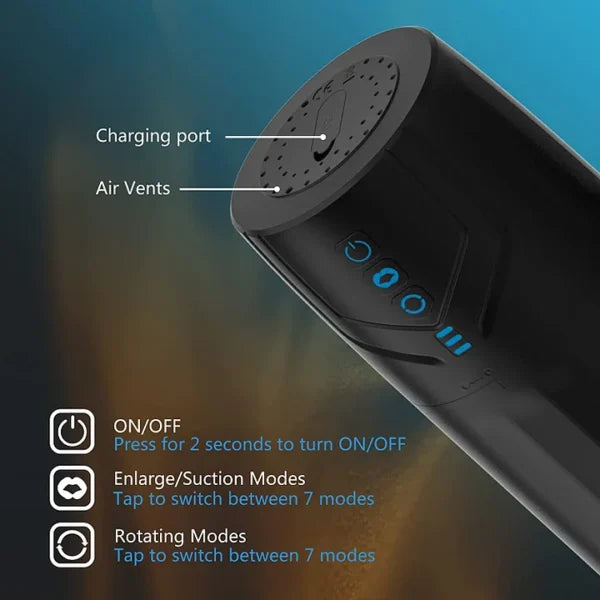 Oliver – 2 in 1 Automatic 7 Rotation & 7 Suction Modes Male Masturbator Penis Pump Adult Blowjob Machine