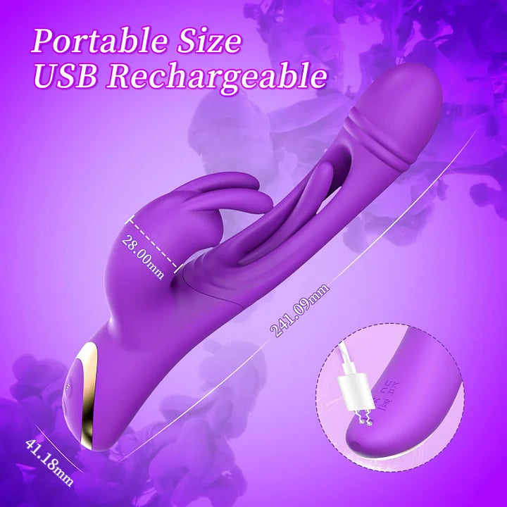 Naomi – 12 Vibration 12 Flapping Modes Flapping Vibrator Rabbit Dildo G Spot Vibrators Finger Vibrator for Clit Nipple