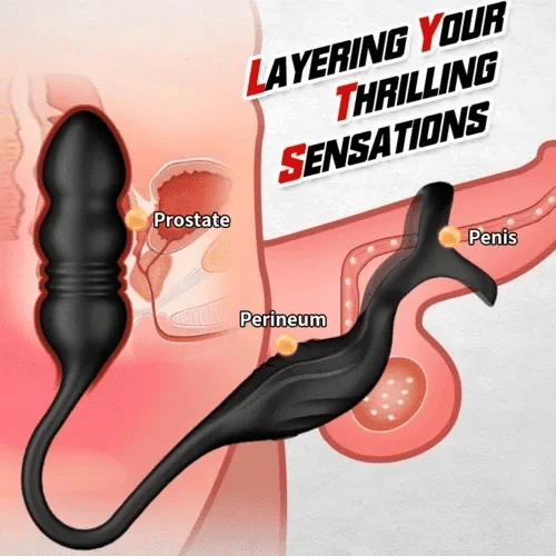 Wolfgang – 9 Thrusting and 9 Vibrating Modes Wearable Prostate Massager, Enhanced by Dual Cock Rings