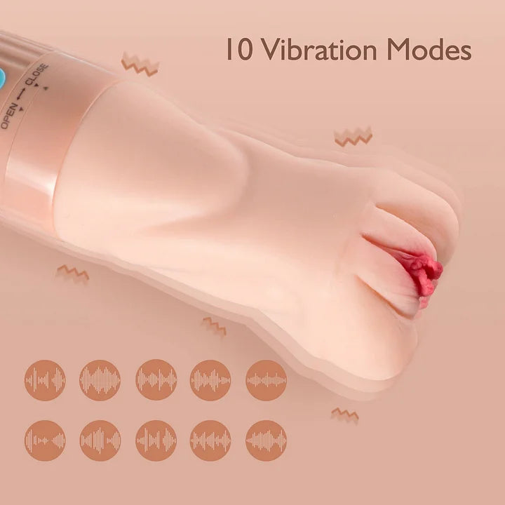 Jack – 5 Sucking 10 Vibrating Realistic Male Masturbator Pocket Pussy