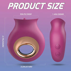 Paulina – 2 in 1 Licking & Vibrating Tongue Vibrator& Nipples Clitoral Stimulator Rose Vibrator