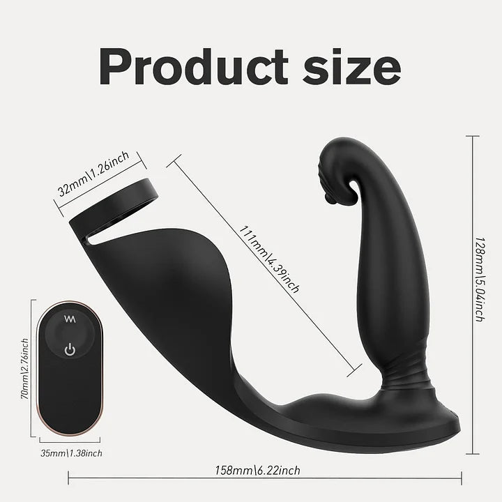 Versatile Vibrating Remote Control Cock Ring Butt Plug Prostate Massager