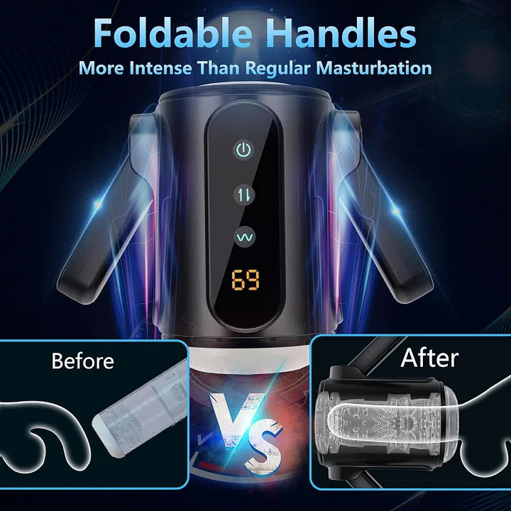 Felix – Automatic 9 Thrusting & Vibration Male Stroker with Foldable Handles
