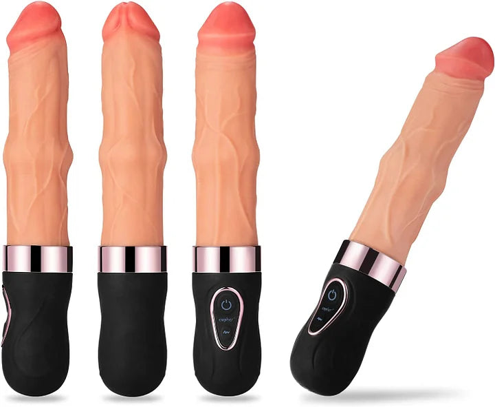 6 Thrusting & 9 Strong Vibrations Heating Vibrating Dildo Machine for G-Spot Anal Vaginal Stimulation Adult Sex Toy for Women