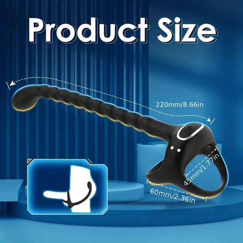Remote Control Vibrating Cock Ring Prostate Stimulator With Double Mini Bullets For Men Pleasure